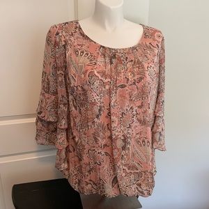 Roz & Ali 2X Pink Paisley Blouse